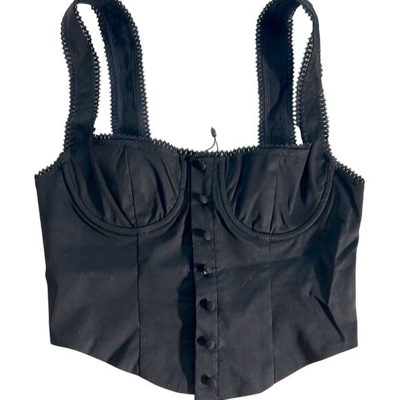 NWT $110 REVOLVE RUMORED Antoinette top black S - Picture 1 of 7